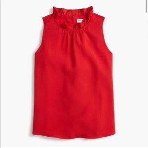 NWT J Crew Factory Ruffleneck Satin Crepe Top